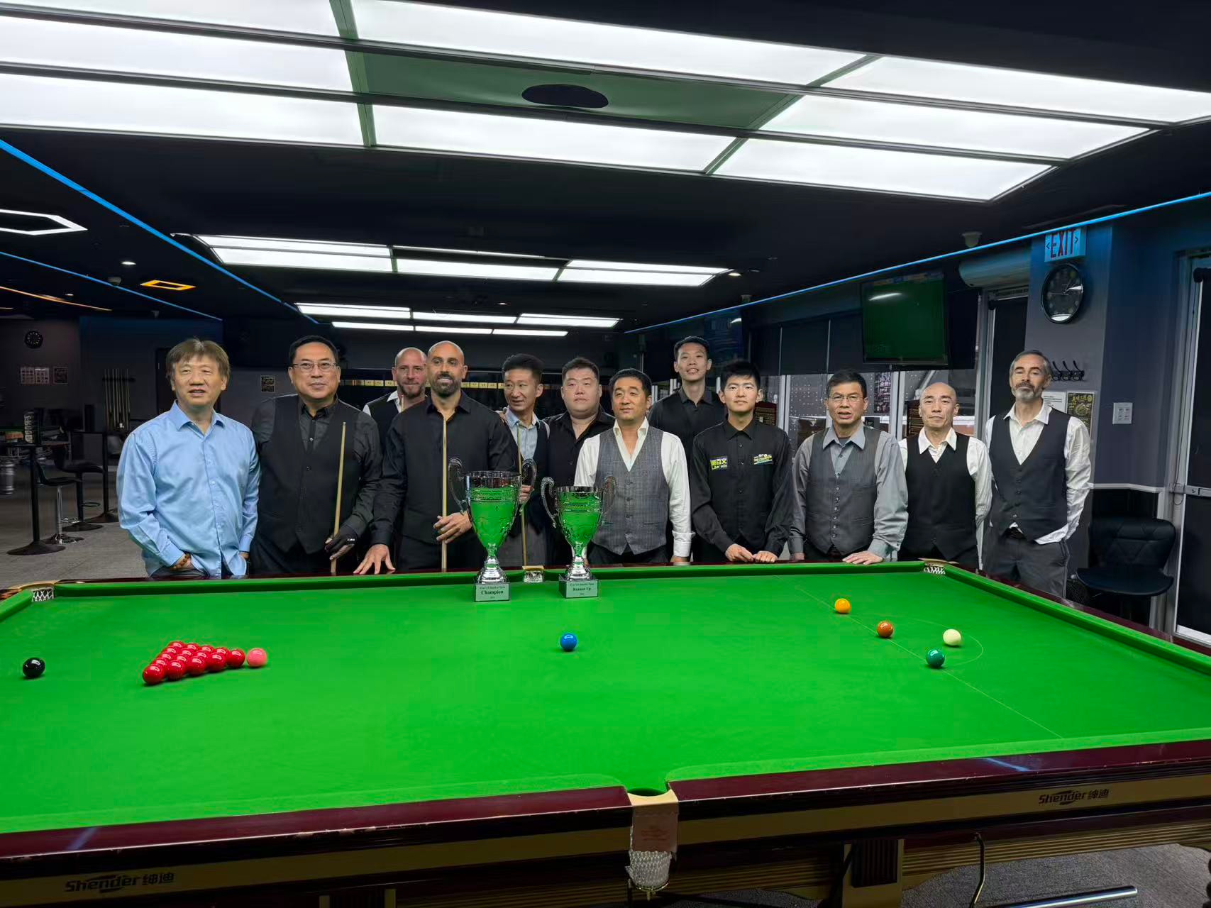 iCUE Snooker US Open event poster displayed at the venue